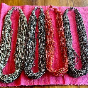 4 Multicolor Beaded Necklaces
